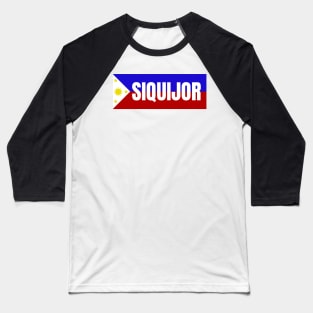 Province of Siquijor in Philippines Flag Baseball T-Shirt